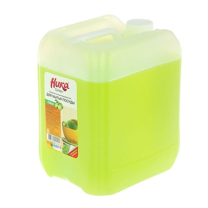 Средство для мытья посуды «Ника-Супер Плюс», гель-концентрат, лайм, 5 кг