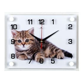 Часы настенные интерьерные «Котёнок», бесшумные, 20×26 см