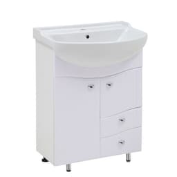 Комплект мебели: тумба «Тура 60», с раковиной «Амур 60», 590×296×820 мм, цвет белый