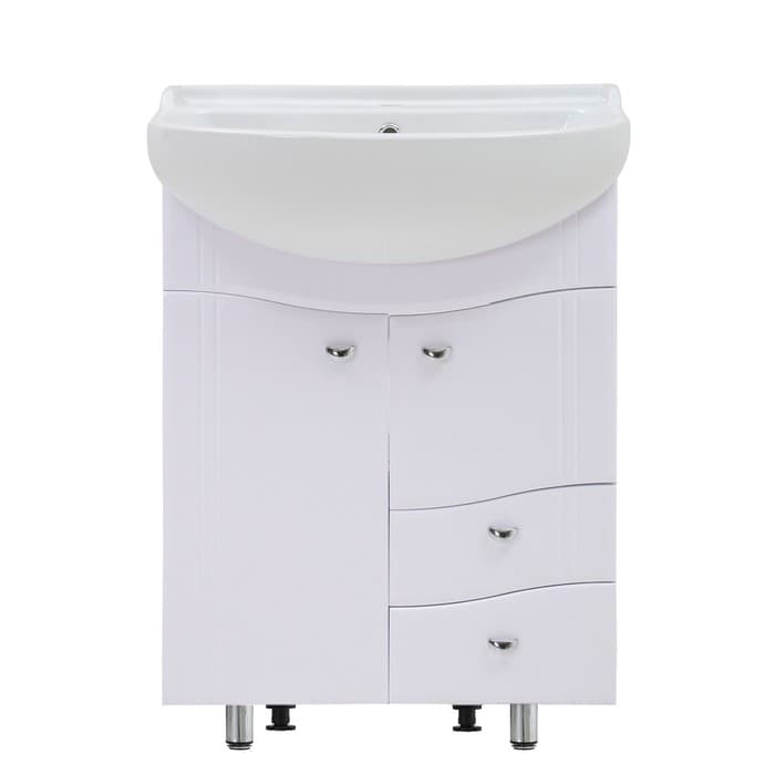 Комплект мебели: тумба «Тура 60», с раковиной «Амур 60», 590×296×820 мм, цвет белый