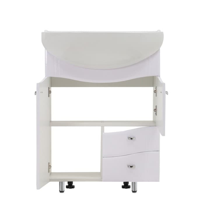 Комплект мебели: тумба «Тура 60», с раковиной «Амур 60», 590×296×820 мм, цвет белый