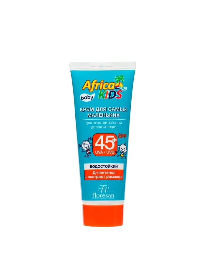 Солнцезащитный крем водостойкий Africa Kids baby для самых маленьких SPF 45+, 50 мл