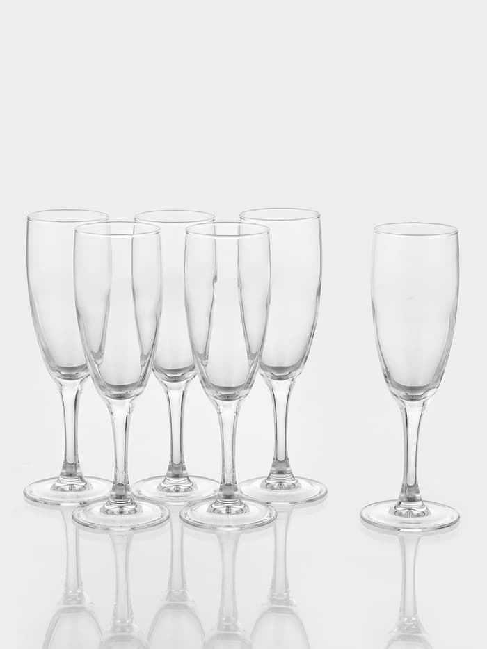 Бокалы для шампанского Luminarc French Brasserie, 170 мл, h=18.5 см, набор 6 шт., стекло, прозрачные