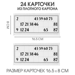 Русское лото Задира-плюс «Классическое», 24 карточки, 90 бочонков, 96 фишек, МИКС