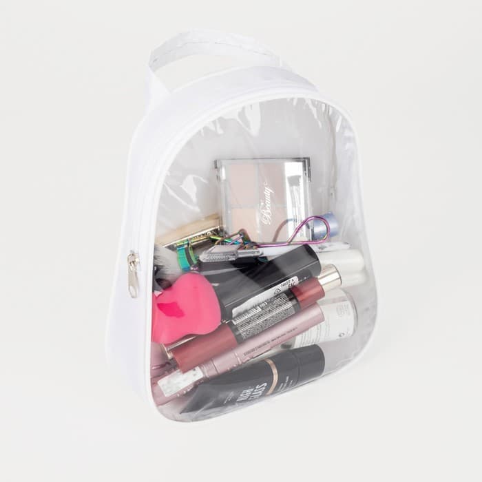 Косметичка на молнии, с ручкой, цвет белый