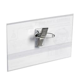 Бейдж - карман Calligrata горизонтальный, 30 мкр, внешний размер 88×55 мм, внутренний размер 88×53 мм, с зажимом и булавкой