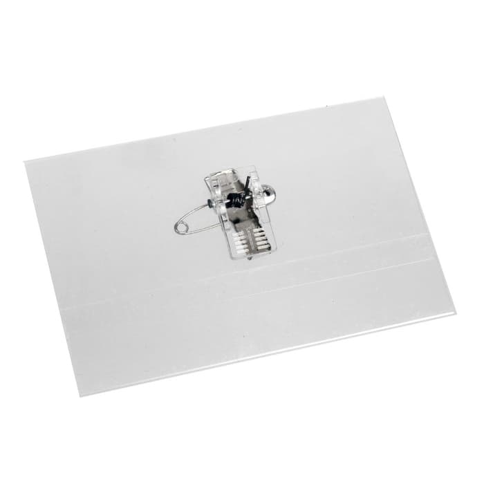 Бейдж - карман Calligrata горизонтальный, 30 мкр, внешний размер 88×55 мм, внутренний размер 88×53 мм, с зажимом и булавкой