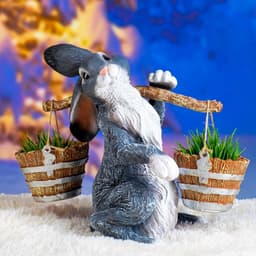 Садовая фигура полистоуна «Заяц с коромыслом», 35 см
