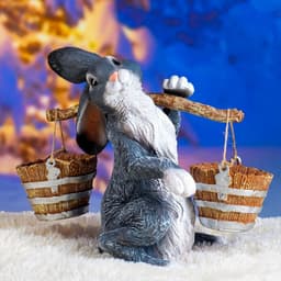 Садовая фигура полистоуна «Заяц с коромыслом», 35 см