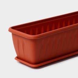 Балконный ящик для цветов «Алиция», 15 л, 80×18×15 см, с поддоном, цвет терракотовый