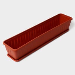 Балконный ящик для цветов «Алиция», 15 л, 80×18×15 см, с поддоном, цвет терракотовый