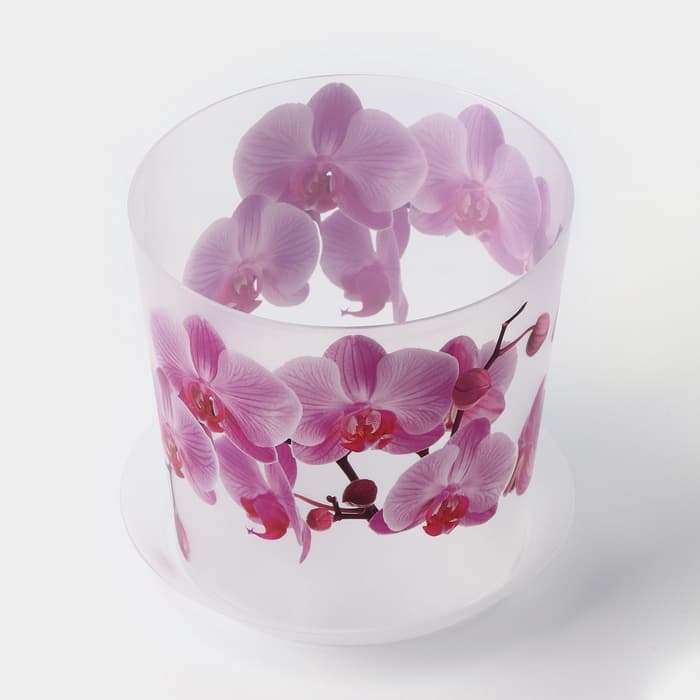 Горшок для орхидей с поддоном IDEA «Деко», 1.2 л, пластиковый, прозрачный