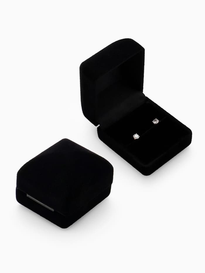 Футляр под серьги, кольцо «Традиции», бархатный, 4.5×5 см, чёрный