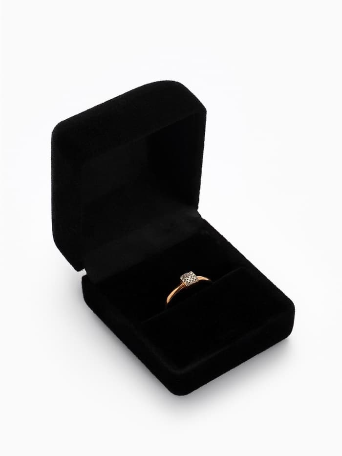 Футляр под серьги, кольцо «Традиции», бархатный, 4.5×5 см, чёрный