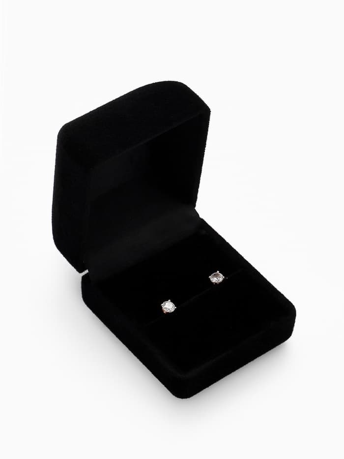 Футляр под серьги, кольцо «Традиции», бархатный, 4.5×5 см, чёрный