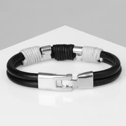 Браслет унисекс «Стиль» плетёнка, цвет чёрно-белый, 1+ см