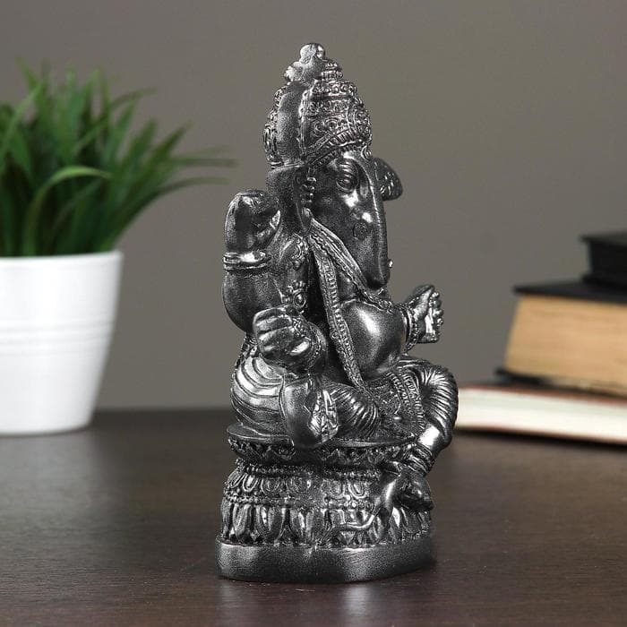 Фигурка гипс «Ганеша», металлик, 7×18×12 см
