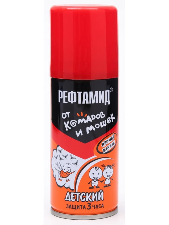 Аэрозоль Репеллент «Рефтамид» Baby, от комаров, с ароматом ванили, детский, 100 мл