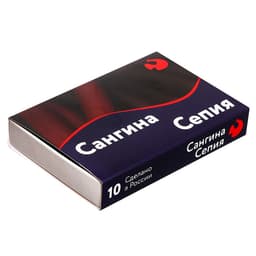 Набор сангина и сепия, 10 шт., (длина 55±1 мм; диаметр 8 мм± 1 мм), в картонной коробке