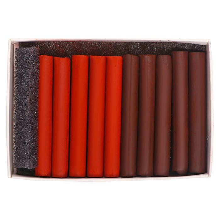 Набор сангина и сепия, 10 шт., (длина 55±1 мм; диаметр 8 мм± 1 мм), в картонной коробке