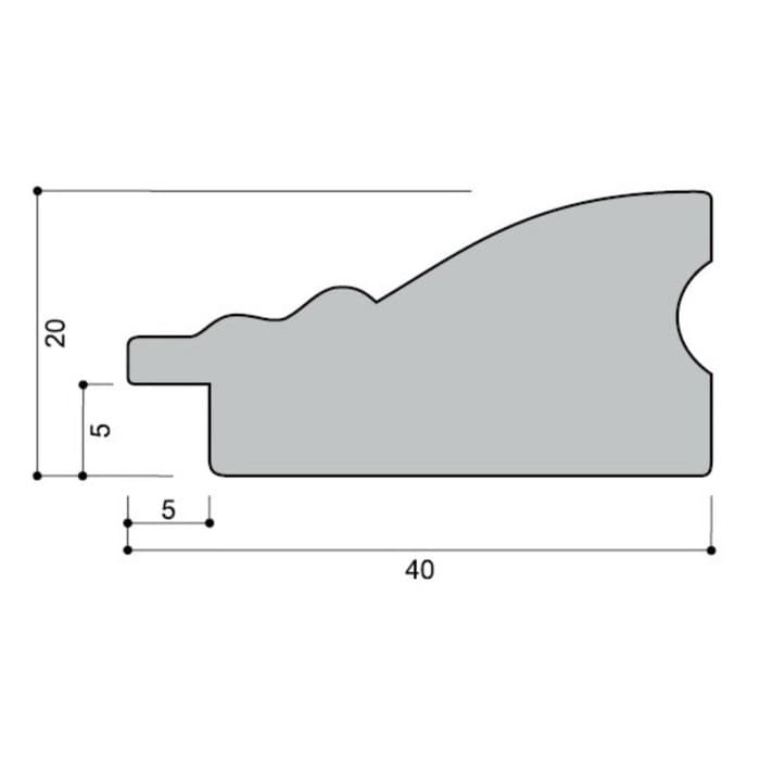 Рама для картин (зеркал) 40×60×4 см, дерево «Версаль», бело-серебристая