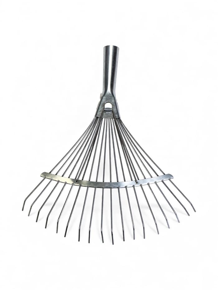 Грабли веерные, проволочные, 18 зубцов, металлические, тулейка 25 мм, без черенка