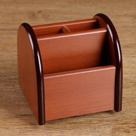 Органайзер 4 секции, на вращающейся подставке, под бук, 12×12×12 см