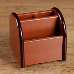 Органайзер 4 секции, на вращающейся подставке, под бук, 12×12×12 см