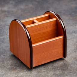 Органайзер 4 секции, на вращающейся подставке, под бук, 12×12×12 см