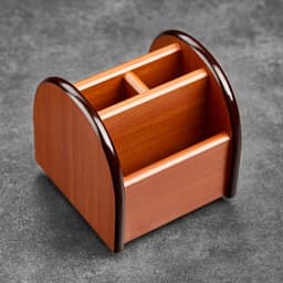 Органайзер 4 секции, на вращающейся подставке, под бук, 12×12×12 см