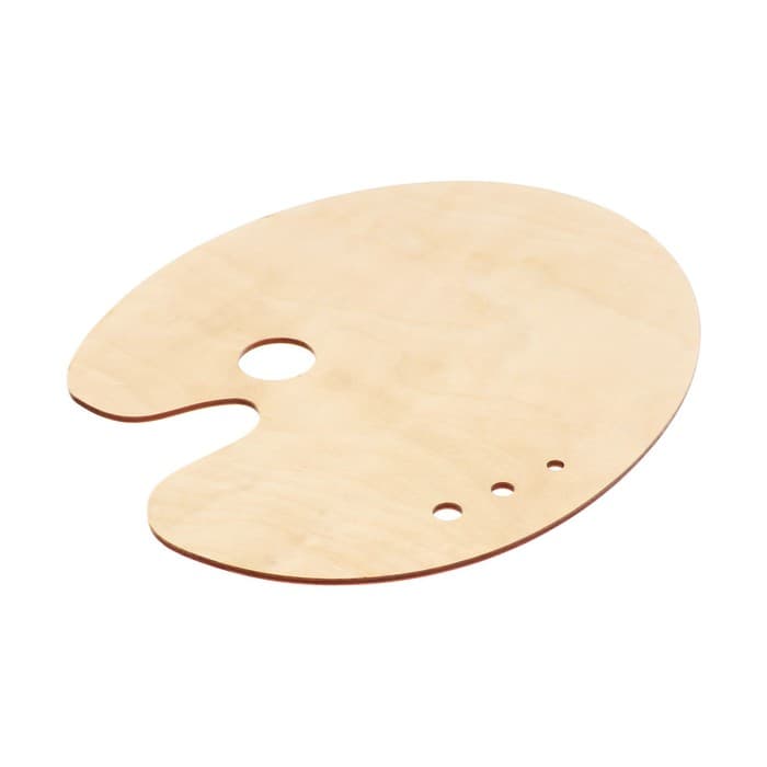 Палитра деревянная овальная №2, 23×30 см, МИКС