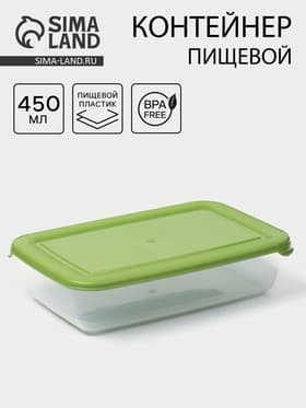 Контейнер пищевой Полимербыт «Лайт», 450 мл, пластик, крышка МИКС
