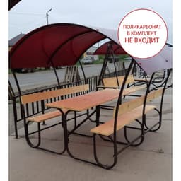 Беседка для дачи «Летняя 3», 2×1.8×1.9 м, металл, под поликарбонат