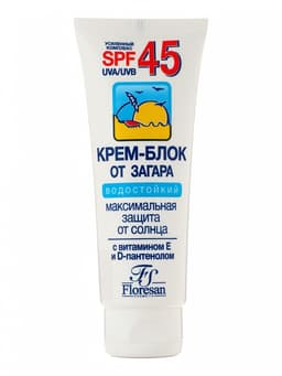 Солнцезащитный крем-блок для лица от загара Floresan водостойкий SPF 45, 60 мл
