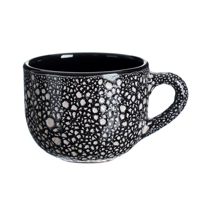 Кружка Борисовская керамика «Мрамор», 500 мл, 12×7.5 см, чёрная