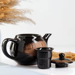 Чайник заварочный Борисовская керамика «Уют», с вкладышем, 1 л, 14×15.5 см, коричневый