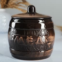 Бочонок для мёда Борисовская керамика «Старина», 1.2 л, 14×16 см, коричневый