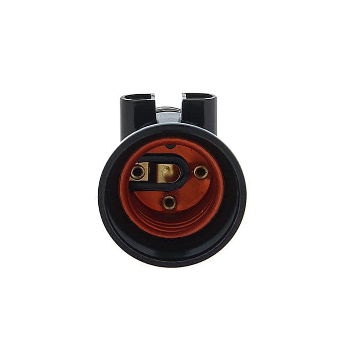 Переходник Ecola, с цоколя Е27 на Е27, с выходом на розетки, 75×45 мм