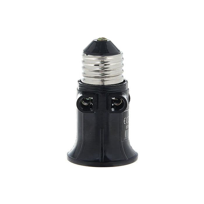 Переходник Ecola, с цоколя Е27 на Е27, с выходом на розетки, 75×45 мм