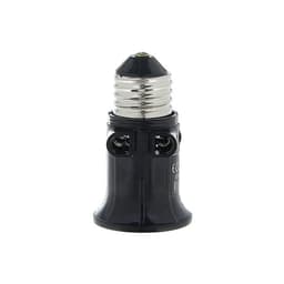 Переходник Ecola, с цоколя Е27 на Е27, с выходом на розетки, 75×45 мм