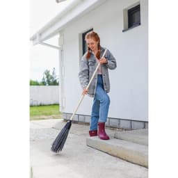 Метла полипропиленовая, наборная, с черенком, 4 кольца, МИКС