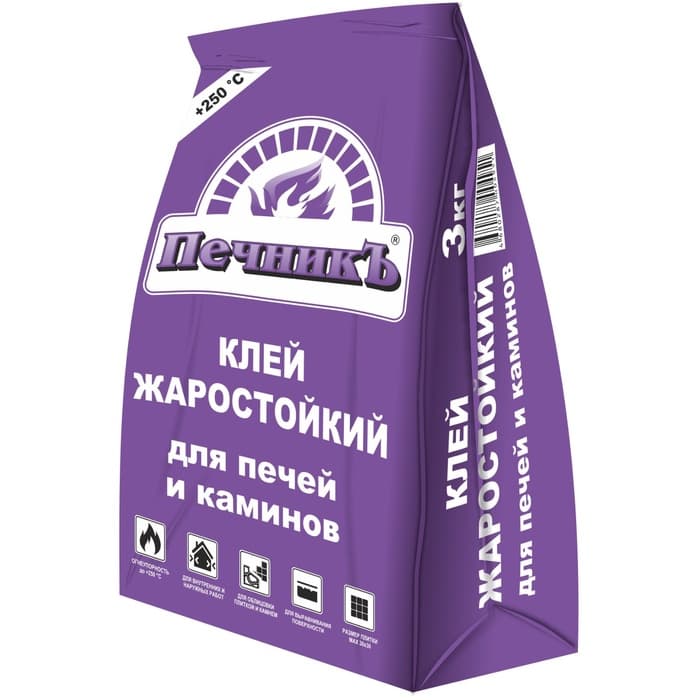 Клей жаростойкий для печей и каминов «Печникъ», 3 кг