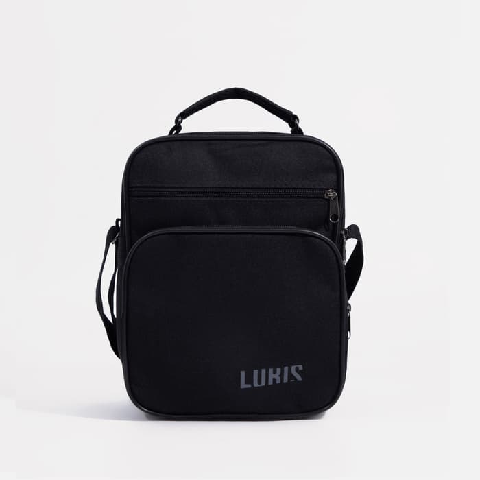 Сумка мужская Luris, 2 отдела на молнии, 2 наружных кармана, чёрная