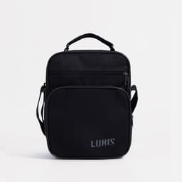 Сумка мужская Luris, 2 отдела на молнии, 2 наружных кармана, чёрная