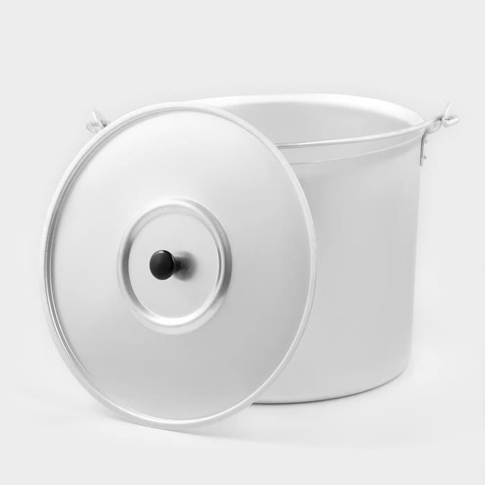 Ведро с крышкой, 10 л, h=21.5 см, d=26 см, алюминий