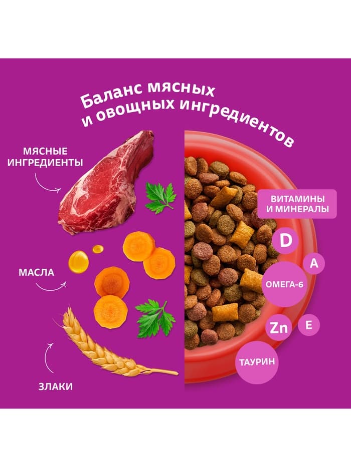 Сухой корм Whiskas для стерилизованных кошек, говядина, 350 г