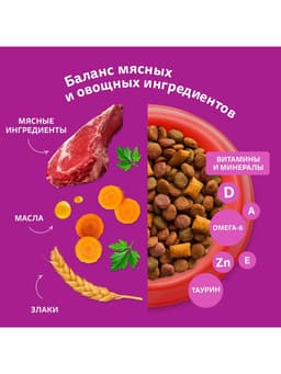 Сухой корм Whiskas для стерилизованных кошек, говядина, 350 г