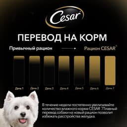 Влажный корм Cesar для собак, говядина/кролик/шпинат, пауч, 85 г