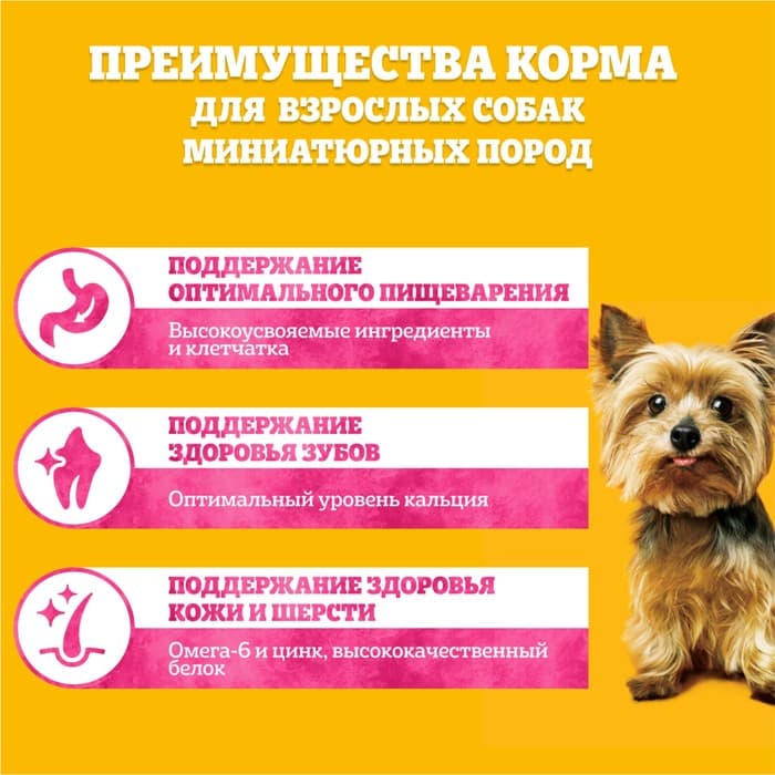 Сухой корм Pedigree для собак мини пород, говядина, 1.2 кг
