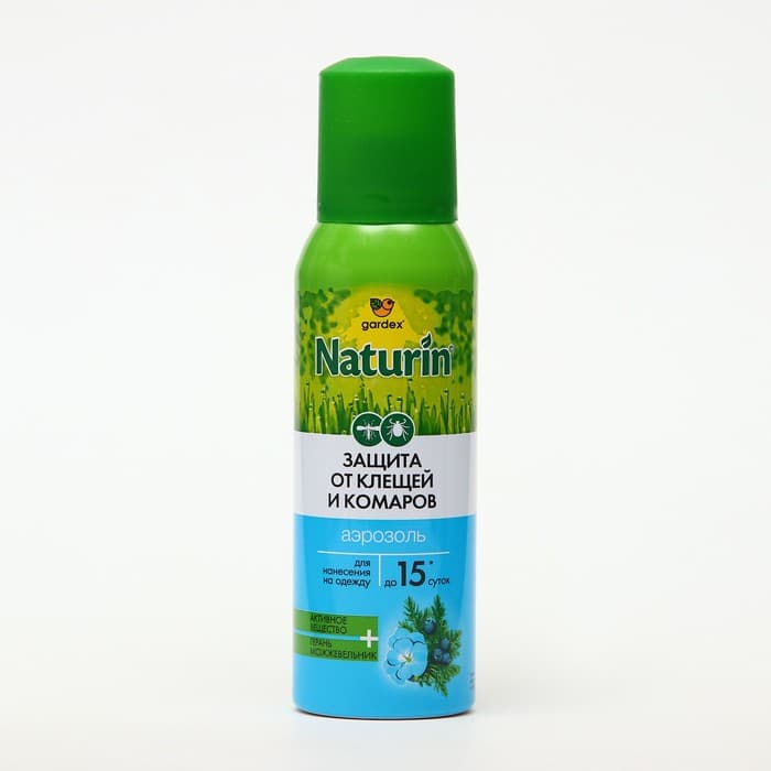 Аэрозоль Репеллент Gardex Naturin, от клещей и комаров, флакон, 100 мл